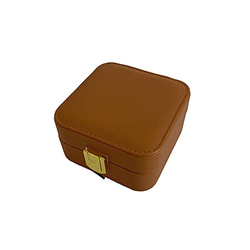 WDPP Schmuckaufbewahrung, Schmuckschatulle, europäische quadratische Schmuckaufbewahrungsbox, PU-Leder, Organizer, Box, tragbare Halskette, Ohrringe, Ring, Armband, Aufbewahrungsbox, perfektes von WDPP