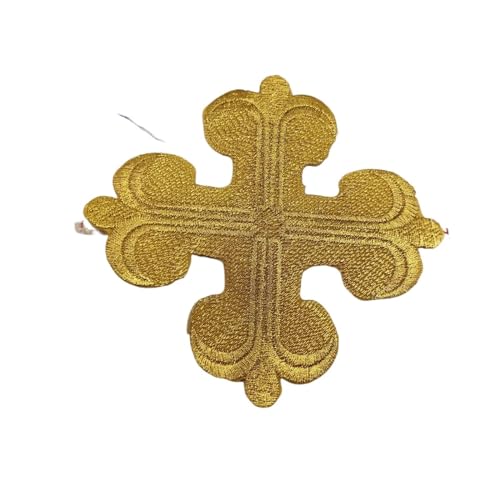 WDSBZNB Bügel Patches 2 Stück goldene Stickerei-Patches for Aufbügeln, Cosplay-Kostüme, Applikationen, Krone for Punk-Kleidung, 8–12 cm(Gold 3) von WDSBZNB