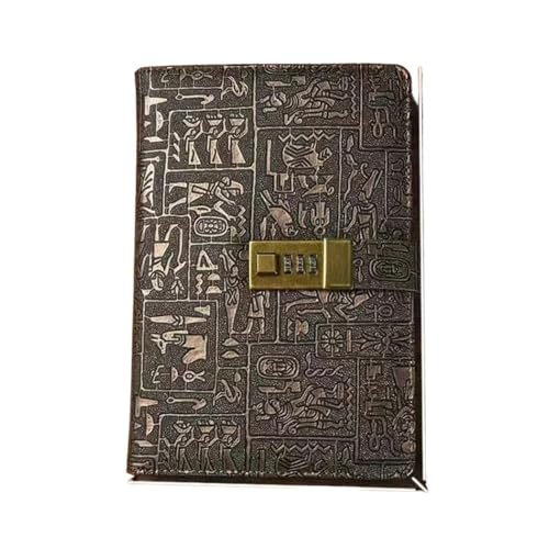 WDSBZNB Tagebuch Mit Schloss 200 Seiten A5A6 Code mit Schloss Tagebuch Buch Notizblock Agenda Planer Retro Notizbuch Einfaches Handkonto Buch Journal(A5,100sheets) von WDSBZNB