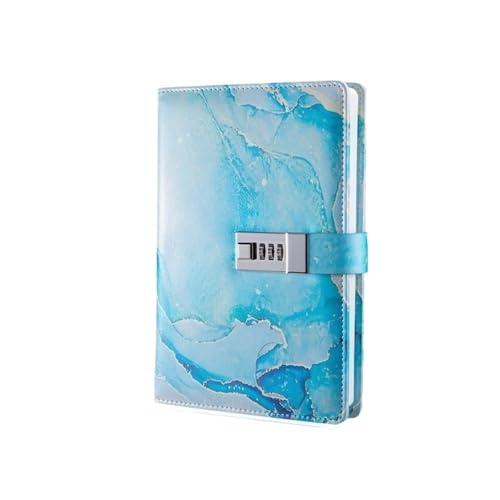 WDSBZNB Tagebuch Mit Schloss A5 Mode Passwort Buch mit Schloss Journal kreative Journal Buch Student Notizblock Briefpapier Notebook(Sky Blue) von WDSBZNB