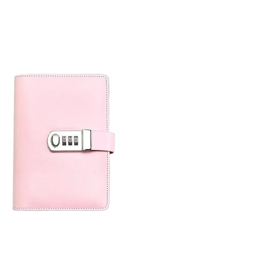 WDSBZNB Tagebuch Mit Schloss A6 Binder Tragbares kreatives Passwort-Tagebuch, Multifunktions-Notizblock, Briefpapier, Notizbücher und Tagebücher, Skizzenbuch(A6-pink) von WDSBZNB