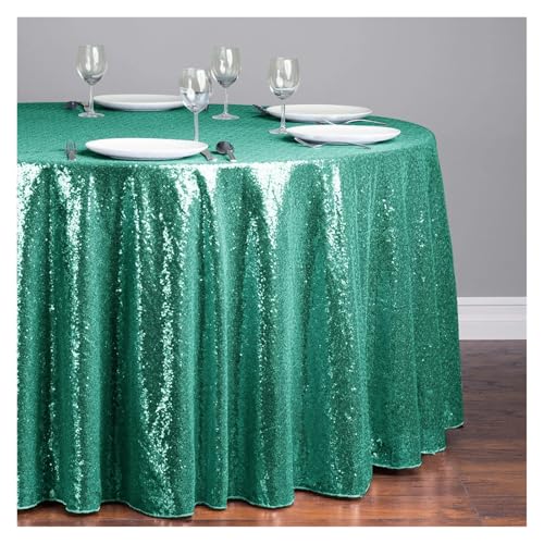 WDSBZNB Tischdecke Rund 1 stücke Pailletten Tischdecke Glitter Runde Tischdecke Rose Gold Silber Tischdecke for Hochzeit Party Geburtstag Hause Bankett Dekoration(Mint Green,Diameter 0.8M) von WDSBZNB