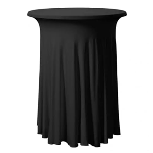 WDSBZNB Tischdecke Rund Runde, taillierte Spandex-Cocktailtischdecke mit Rock, Party, Weihnachten, Event, Hotel, Elegante ästhetische Tischdecke in Mehreren Farben(Black,60x110cm) von WDSBZNB