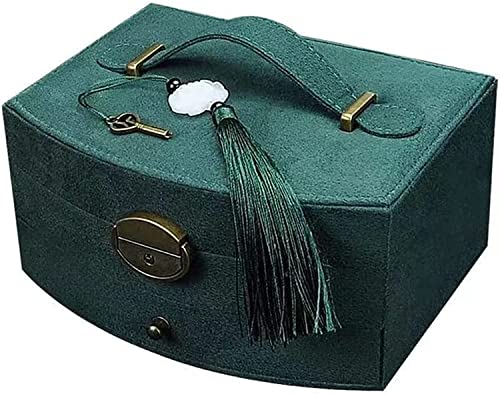 WDWDW Vintage Samt Schmuck Organizer Verpackung Box Mehrschichtige Halskette Ohrringe Ringe Armbänder Schmuckschatulle von WDWDW