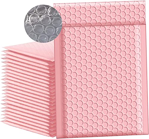 Luftpolsterumschläge Versandtaschen Luftpolster 13 x 18cm 50Stk Gepolsterte Briefumschläge Bubble Mailers Selbstversiegelnde für Versand Verpackung und Aufbewahrung (13 * 18cm, Rosa) von WDZGX