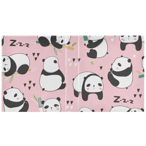 3,5 cm niedlicher Pfirsich-Panda-Cartoon-Ordner mit 3 Ringen, mit Innentaschen, 1/2 Packungen, Büro-Ordner, Hardcover von WDdZzyy