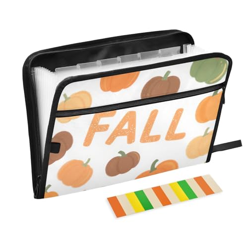 Hello Fall Autumn Pumpkin Dokumenten-Organizer, 13 Taschen, A4, Briefgröße mit Reißverschluss, für Fächermappe aus Kunststoff Hello Fall Autumn Pumpkin Dokumenten-Organizer, 13 Taschen, A4, Briefgröße mit Reißverschluss, für Fächermappe aus Kunststoff von WDdZzyy