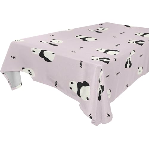 WDdZzyy Niedliche Tischdecke mit Lavendel-Panda-Motiv, abwischbar, für Küche und Esszimmer, Innenbereich, 1,8 m - 2,4 m, 137,2 x 183,9 cm, wasserdicht, 1 Stück von WDdZzyy