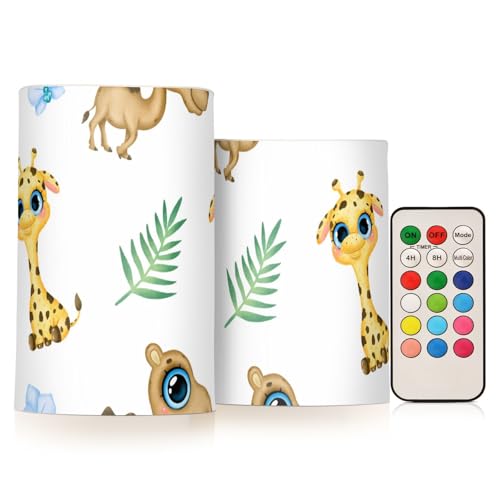 WDdZzyy Weiße Tiere, Kamel, Giraffe, Kerzen mit Fernbedienung, elektronische Kerzenlichter, wasserdicht, LED, flammenlos, Votivkerze (prop2), 2-teiliges Set von WDdZzyy