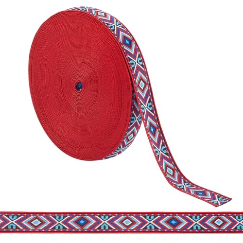 WEBEEDY 15 Yards Jacquardbandbesatz Nähen von Boho Band Jacquard Stoffborten Mit Ethnischen Mustern Für DIY Handtaschengurte Stoffverzierungen Geschenkpapier 1.8cm von WEBEEDY