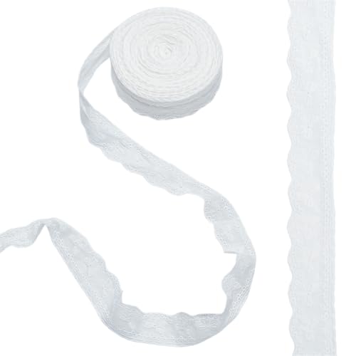 WEBEEDY 16 Yard Weißes Spitzenband 3,8 cm Breite Öse Spitze Trim Gestickte Bowknot Muster Spitze Trim für Hochzeit Brautkleid Geschenkverpackung Weihnachten Home Dekoration DIY Nähen Handwerk von WEBEEDY