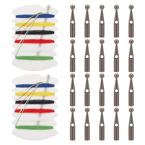 WEBEEDY 20 Stück Regenschirm-Reparatur-Schwanzperlen, Metall-Endspitzenabdeckung Für Regenschirmrippen, Mit 2 mm/0.08" Loch Für Den Austausch von Klappschirm-Abdeckungsteilen, 18 mm/0.71" Länge von WEBEEDY