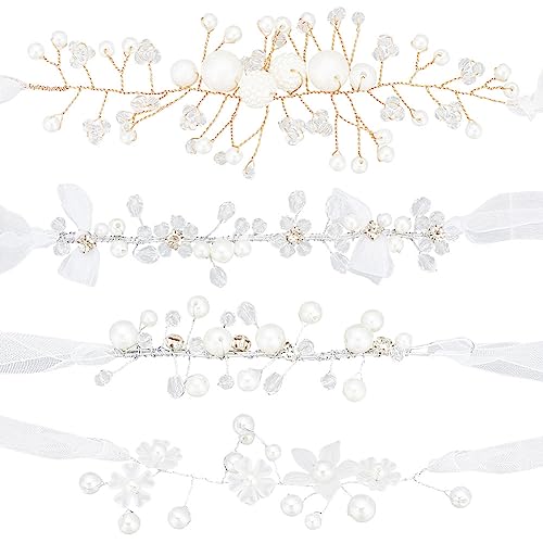 WEBEEDY 4 Stück Handgelenk Corsage Hochzeit Braut Brautjungfer Hand Blume Armband Armband für Hochzeit Dekorationen Prom von WEBEEDY