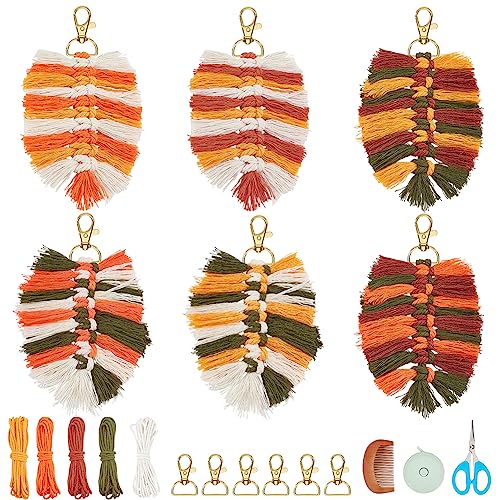 WEBEEDY 6 Set Makramee-Schlüsselanhänger-Sets Makramee Feder Schlüsselanhänger Bunter Boho Schlüsselanhänger Für Frauen Taschenanhänger Feder-Makramee-Schlüsselanhänger von WEBEEDY