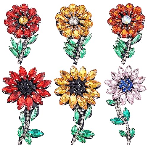 WEBEEDY 6 Stück Beaded Applique Patches Blumen Nähen Patch Stickerei Applikationen DIY Craft Abzeichen für Kleidung Schuhe Socken von WEBEEDY