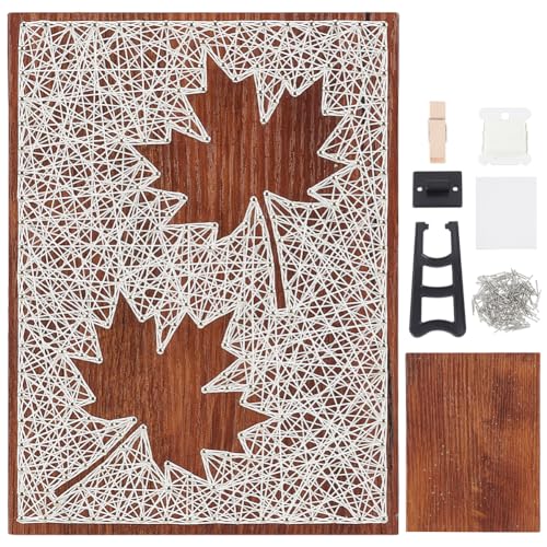 WEBEEDY DIY Ahornblatt String Art Kit Für Anfänger Herbst String Art Muster DIY Holzschild Bastelset Für Erwachsene Kunst Und Handwerk Set Für Handgemachtes Erntedankgeschenk Dekoration Für Zuhause von WEBEEDY