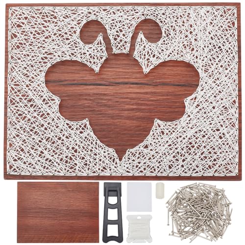 WEBEEDY DIY Bienen String Art Kit Für Anfänger Silhouette String Art Muster DIY Bastelset Für Erwachsene Kunst Und Handwerk Set Für Handgemachtes Einzigartiges Geschenk Wohnkultur von WEBEEDY