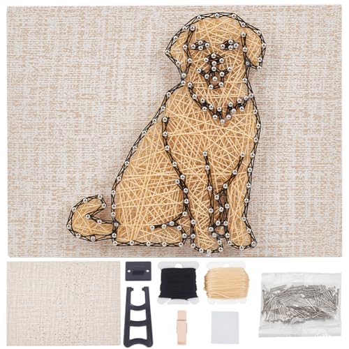 WEBEEDY DIY Hund String Art Kit Für Anfänger 3D Niedliches Tier String Art Bastelset Für Erwachsene, Kunsthandwerks-Set Mit Anleitung,Einzigartige Geschenke Für Wanddekoration Zuhause von WEBEEDY