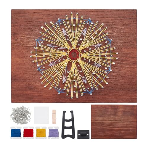 WEBEEDY DIY String Art Bastelset Für Erwachsene Anfänger Bastler,Geometrische Blumen String Art Set Mit Anleitungen,Allen Notwendigen Zubehörteilen Und Rahmen,Einmalig Geschenk Für Wohnungseinrichtung von WEBEEDY