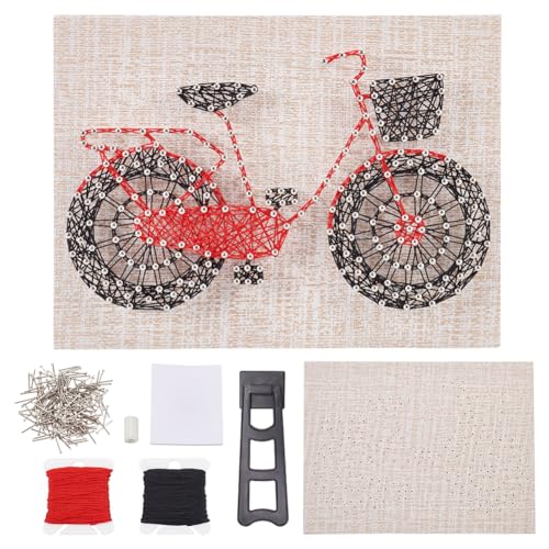 WEBEEDY DIY String Art Kit, Fahrrad-Bastelset, Kreative Bastelsets Für Mädchen Und Jungen, Erwachsene, Zuhause, Wand, Tischdekoration von WEBEEDY