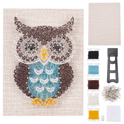 WEBEEDY DIY String Art Kit Eulen-Bastelset, Kreative Bastelsets Für Mädchen Und Jungen, Erwachsene, Wand- Und Tischdekorationen Zu Hause von WEBEEDY