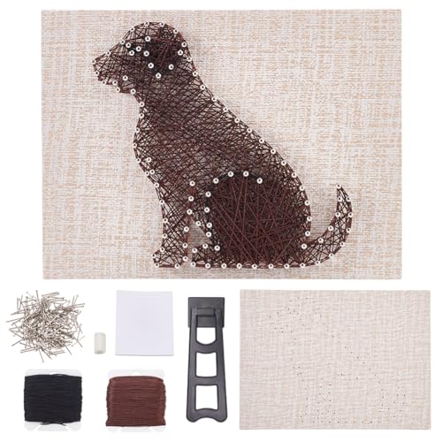 WEBEEDY DIY String Art Kit Hunde-Bastelset, Kreative Bastelsets Für Mädchen Und Jungen, Erwachsene, Wand- Und Tischdekorationen Zu Hause von WEBEEDY