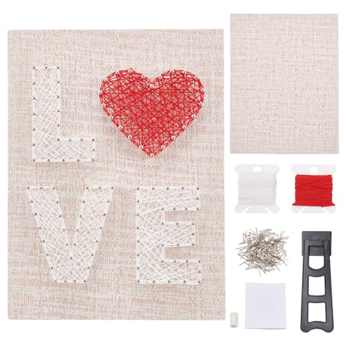 WEBEEDY DIY String Art Kit Liebes-Bastelset, Kreative Bastelsets Für Mädchen Und Jungen, Erwachsene, Wand- Und Tischdekorationen Zu Hause von WEBEEDY