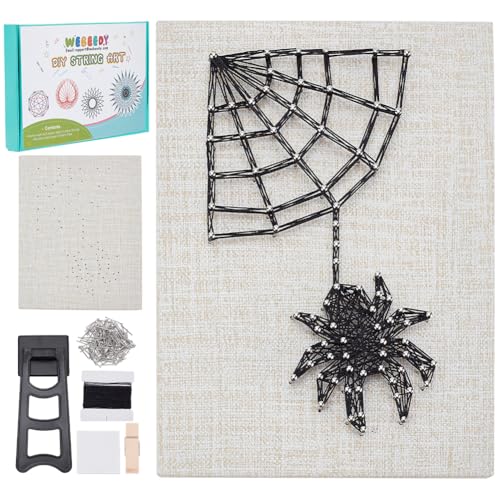 WEBEEDY DIY String Art Kit Spider DIY String Art Handwerksset Halloween Thema String Making Kit Spinnennetz Handwerksprojekte Mit Anleitung Und Allen Materialien Für Die Heimdekoration von WEBEEDY