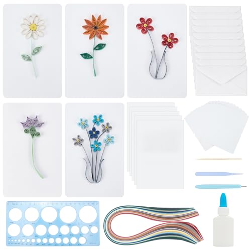 WEBEEDY Papier Quilling Kit Quilling Papier Schablonen DIY Tool Kit mit 3 in 1 Papier Quilling Template Board für Grußkarten Making Manuscript Paper für Dekorative Karte Geschenke zu Weihnachten von WEBEEDY