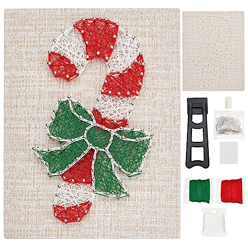 WEBEEDY Weihnachts String Art Set Für Erwachsene Anfänger Weihnachts Cane Wandkunst Nagelschnur Kunst Set Enthält Sämtliches Zubehör Bastelset Für Weihnachtsdekoration Feiertags Brithday Geschenk von WEBEEDY