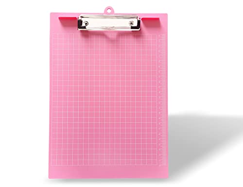 WEBN Klemmbrett/Schreibbrett/Clipboard A4 A4 Briefgröße mit Aufhängeöse Kunststoff Material Rosa Farbe Edelstahl Clip 1 Stück für Büro Klassenzimmer Zubehör von WEBN