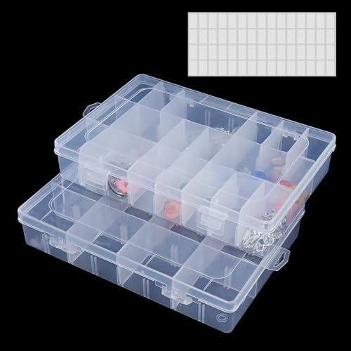 WEDAMOO 2 Stück Sortierbox, Transparente Sortierboxen für Kleinteile, 24 Fächer Plastik Sortierbox, Einstellbar Sortimentskasten, Kleinteile Organizer für Perlen, Schmuck WEDAMOO 2 Stück Sortierbox, Transparente Sortierboxen für Kleinteile, 24 Fächer Plastik Sortierbox, Einstellbar Sortimentskasten, Kleinteile Organizer für Perlen, Schmuck von WEDAMOO