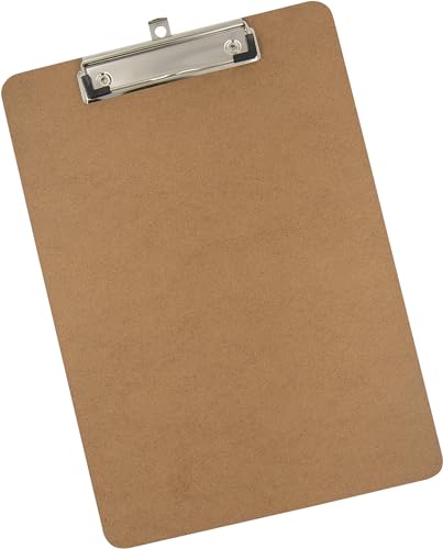 WEDO® Klemmbrett DIN A4 aus MDF Schreibbrett aus Holzfaser Clipboard, Farbe Braun von WEDO