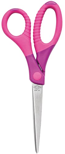 WEDO 773609 Bastelschere Gripy, spitz geschliffen, Edelstahl rostfrei, Ergonomische Gummi Griffe, 17, 5 cm, Rosa von WEDO