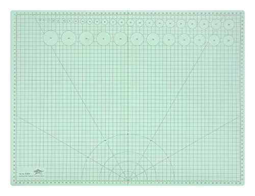 WEDO 7936014 Faltbare Bastel- und Schneidematte COMFORTLINE Pastell, A2- und A3-Format, platzsparend, mit cm-Raster, verschiedene Winkel und Kreise, 3-lagig, selbstschließend, mintgrün von WEDO