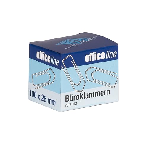 WEDO Büroklammer 26 mm spitz, 100er Pack, glanzverzinkt von WEDO