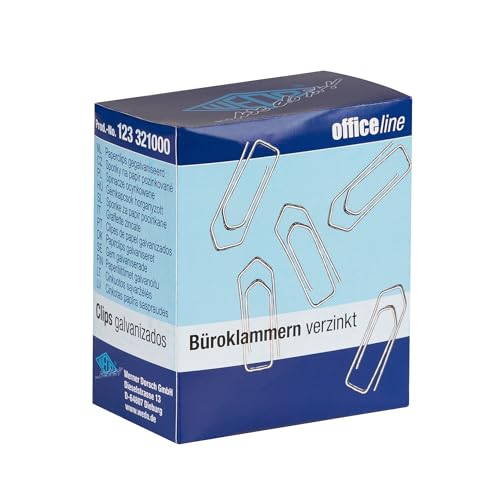 WEDO Büroklammer 32 mm spitz, 1000er Pack, glanzverzinkt von WEDO