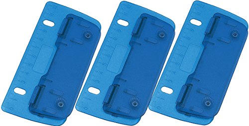 WEDO Taschenlocher aus Kunststoff zum Abheften für 8 cm Lochung, mit 12 cm Skala (blau, 3 Locher) von WEDO