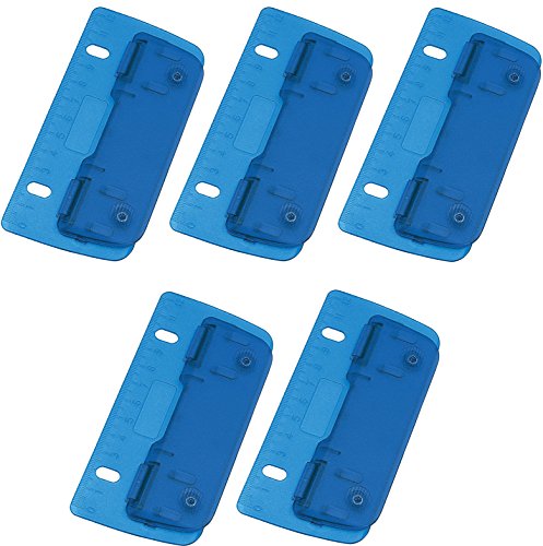 WEDO Taschenlocher aus Kunststoff zum Abheften für 8 cm Lochung, mit 12 cm Skala (blau, 5 Locher) von WEDO