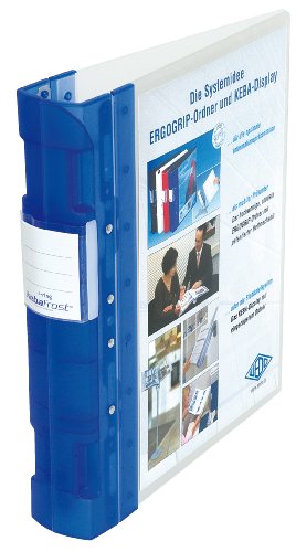 Wedo 5828003 Ordner Ergogrip Präsentationsordner (A4, 4-Ringmechanik, Kunststoff, 31,3 x 5,6 x 28,0 cm) blau/transparent von WEDO