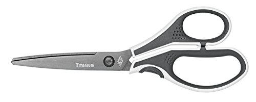 Wedo 9868 Edelstahlschere Cut-it (21 cm Titanbeschichtung ergonomische Softtouch-griffe) grau/weiß von WEDO