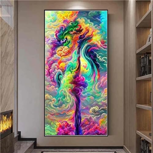 5D Diamond Painting Farbenfrohe Wolken Diamond Art Painting, 50x25cm Diamant Painting Bilder Crystal Art Bastelset Erwachsene Malen Nach Zahlen Wohnzimmer Deko Schlafzimmer, Kinder Geschenk W-3614 von WEEPEF