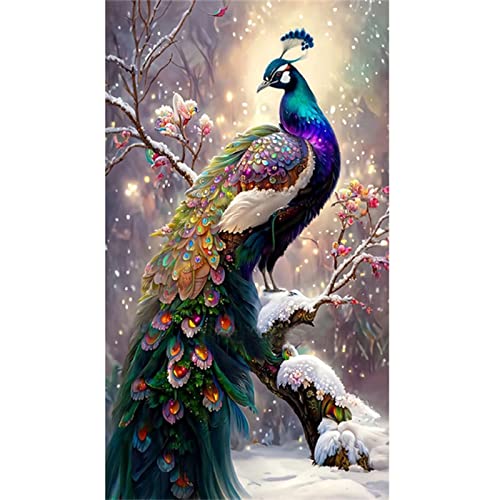 Diamant Painting Fantasie-Pfau Bilder 40x80cm 5D Diamond Painting Set Diamond Painting Kinder Mädchen DIY Voll Diamant Crystal Art Malen Nach Zahlen Erwachsene für Aesthetic Room Dekoration JF-3341 von WEEPEF