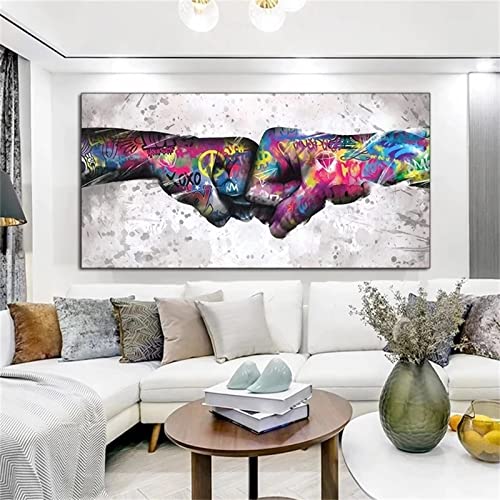 Diamant Painting Graffiti Hand Bilder 50x150cm 5D Diamond Painting Set Diamond Painting Kinder Mädchen DIY Voll Diamant Crystal Art Malen Nach Zahlen Erwachsene für Aesthetic Room Dekoration JF-4382 von WEEPEF