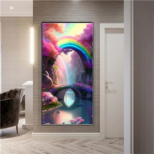 Diamond Painting Erwachsene GroB XXL 130x65cm, DIY 5D Diamant Painting Bilder Regenbogenbrücke Diamond Art Painting Full Diamond Painting Kinder Set Diamant Malerei Stickerei Home Wand Dekor W-9233 von WEEPEF