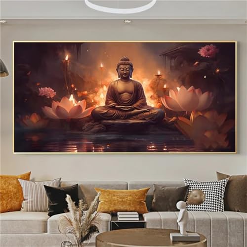 Diamond Painting Erwachsene GroB XXL 70x35cm, DIY 5D Diamant Painting Bilder Zen-Lotus Diamond Art Painting Full Diamond Painting Kinder Set Diamant Malerei Stickerei Home Wand Dekor W-12548 von WEEPEF