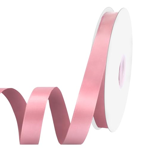 Geschenkband 91 Meters, Breit Satinband 20mm Bunte Schleifenband Hochzeit, Geschenkband Hochzeit Seidenband für Geschenkverpackung, Kunsthandwerk, Haarschleifen, Blumenstrauß (Rosa) von WEFINEST