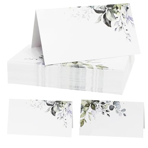 Hochzeit Tischkarten Namen 60 Stück, Tischkarten Hochzeit Geburtstag 9x10 cm, Blumen Tischdekoration Namenskarten zum selbst, Beschriften Namensschilder Hochzeit für Kommunion Taufe Silvester Neujahr von WEFINEST