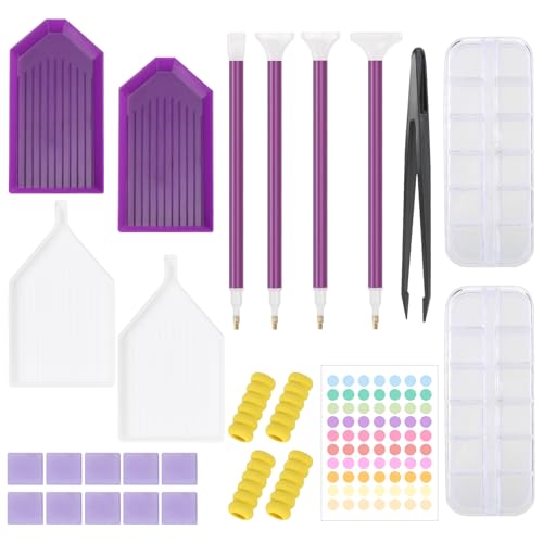 WEFINEST DIY Diamond Painting Zubehör Kits,mit 12 Fächern Box Pinzette Stifte,Diamond Painting Stift,Pinzette,Kunststoffschale,Leimton,Diamond Painting Organizer für Diamantperlen Bastelzubehör WEFINEST DIY Diamond Painting Zubehör Kits,mit 12 Fächern Box Pinzette Stifte,Diamond Painting Stift,Pinzette,Kunststoffschale,Leimton,Diamond Painting Organizer für Diamantperlen Bastelzubehör von WEFINEST