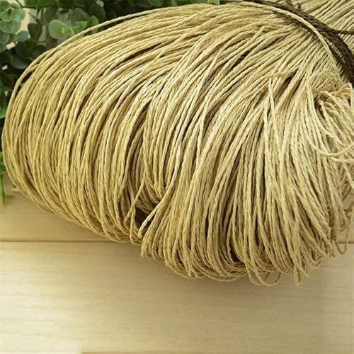 500g Sommer-Bast-Garn zum Häkeln, natürliche Papierstrohfäden, Kunsthandwerk für DIY-Stricken, Hut, Handtasche, Geldbörse, Korb, Rattan-Material von WEIDU